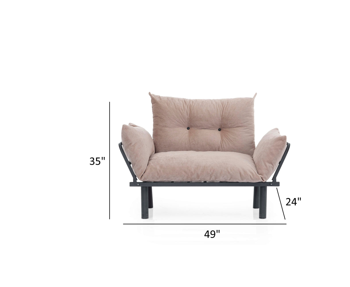 Sona Futon Beautiful Seat Beige Metal Metal
