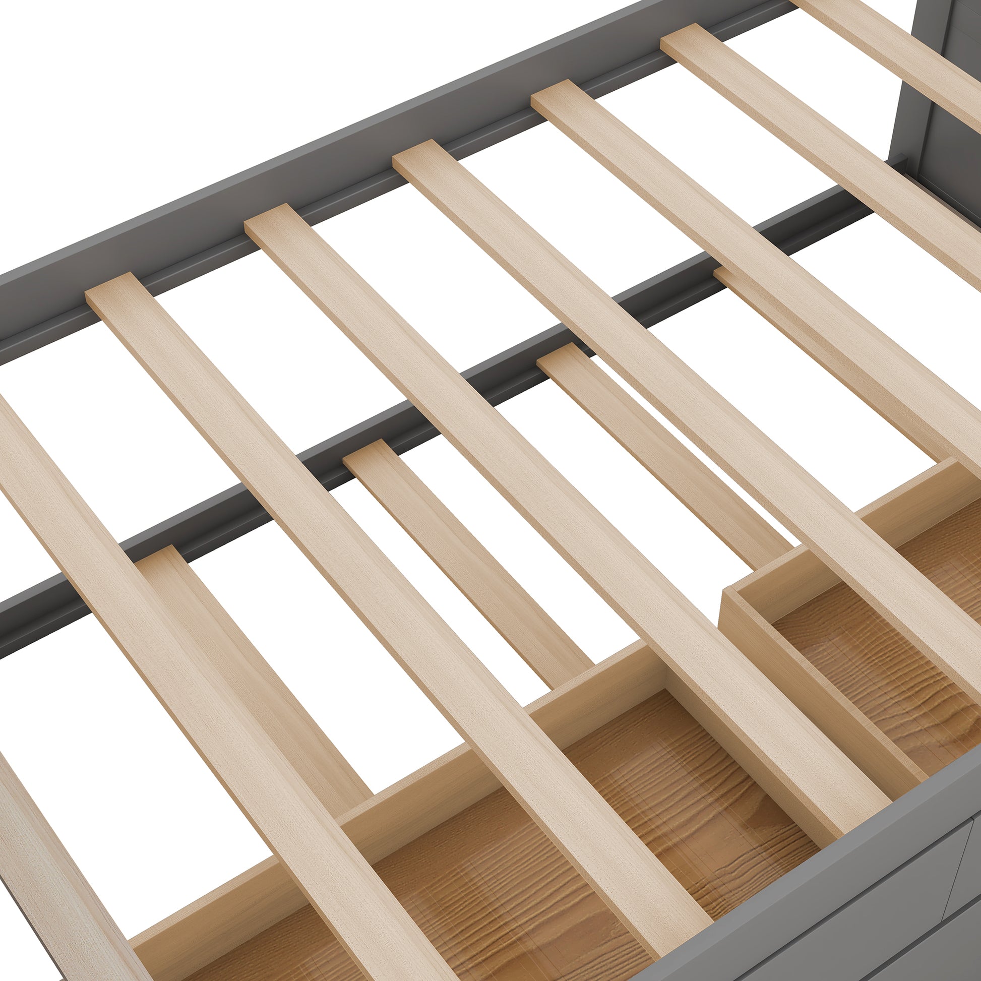 Multi Functional Daybed With Drawers And Trundle, Gray Box Spring Not Required Twin Gray Wood Pine Daybeds Pine