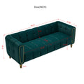 Modern Velvet Sofa 83.07 Inch For Living Room Green Color Green Velvet Wood Primary Living Space Tufted Back Modern Rolled Arms Foam Velvet 1 Seat