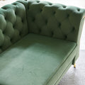 Modern Tufted Velvet Sofa 87.4 Inch For Living Room Mint Green Color Mint Green Velvet Wood Primary Living Space Tufted Back Modern Flared Arms Foam Velvet 2 Seat