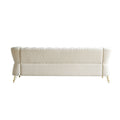 Modern Tufted Velvet Sofa 87.4 Inch For Living Room Beige Color Beige Velvet Wood Primary Living Space Tufted Back Modern Flared Arms Foam Velvet 2 Seat