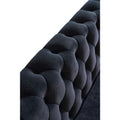 Modern Tufted Velvet Sofa 87.4 Inch For Living Room Black Color Black Velvet Wood Primary Living Space Tufted Back Modern Flared Arms Foam Velvet 2 Seat