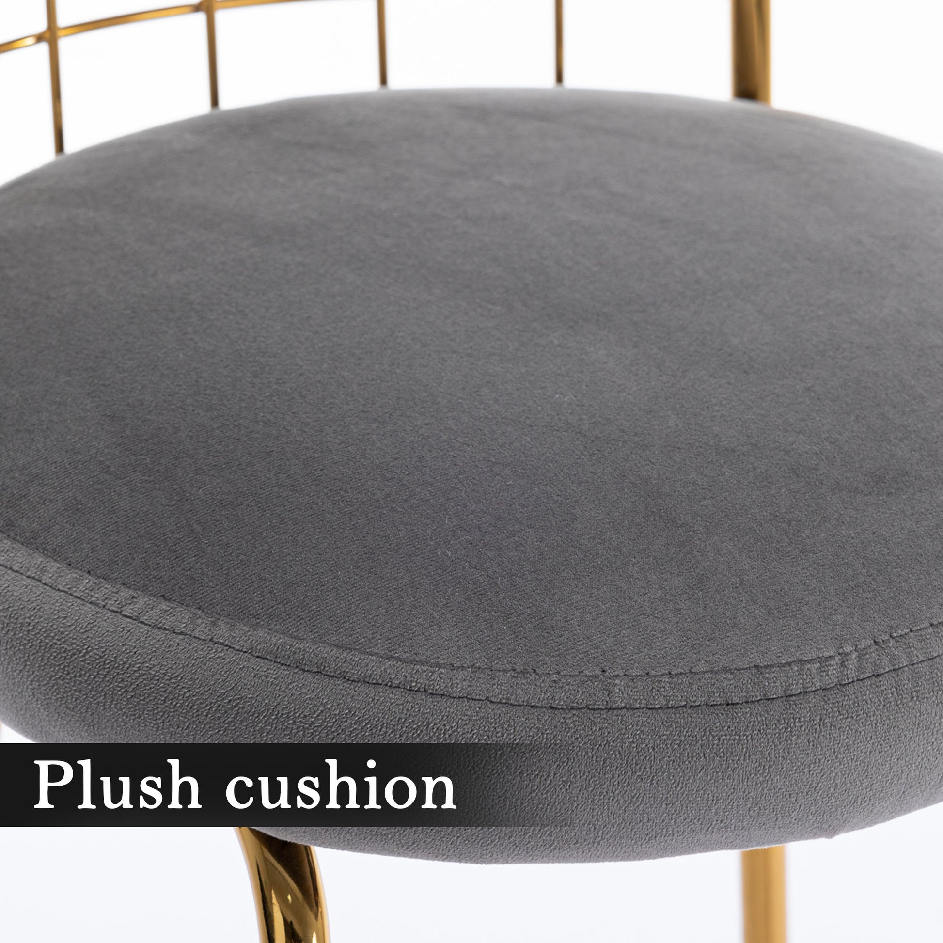 Bar Stool Set Of 2, Luxury Velvet High Bar Stool With Metal Legs And Soft Back, Pub Stool Chairs Armless Modern Kitchen High Dining Chairs With Metal Legs, Grey Gray Velvet