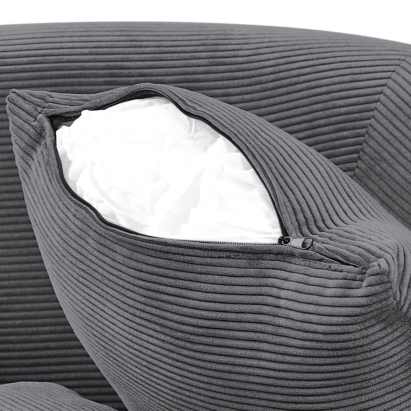 Swivel Accent Barrel Chair With 5 Movable Pillow 360 Degree Swivel Round Sofa Chair For Living Room,Bedroom, Hotel, Grey Grey Foam Corduroy