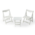 Hips Foldable Small Table And Chair Set With 2 Chairs And Rectangular Table White White Hdpe