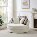 Swivel Accent Barrel Chair With 5 Movable Pillow 360 Degree Swivel Round Sofa Chair For Living Room,Bedroom, Hotel, Beige Beige Foam Corduroy