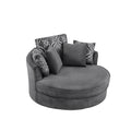 Swivel Accent Barrel Chair With 5 Movable Pillow 360 Degree Swivel Round Sofa Chair For Living Room,Bedroom, Hotel, Grey Grey Foam Corduroy