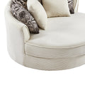 Swivel Accent Barrel Chair With 5 Movable Pillow 360 Degree Swivel Round Sofa Chair For Living Room,Bedroom, Hotel, Beige Beige Foam Corduroy