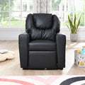 Kids Recliner Chair Black Pvc Black Pvc