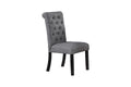 Charcoal Fabric Set Of 2 Dining Chairs Contemporary Plush Cushion Side Chairs Tufted Back Chair Kitchen Dining Room Charcoal Grey Dining Room Foam Contemporary,Modern,Transitional Dining Chairs Rubberwood Solid Wood
