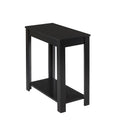 Contemporary Chairside Table With Open Bottom Shelf 1Pc Side Table Black Finish Flat Table Top Solid Wood Wooden Black Solid Wood