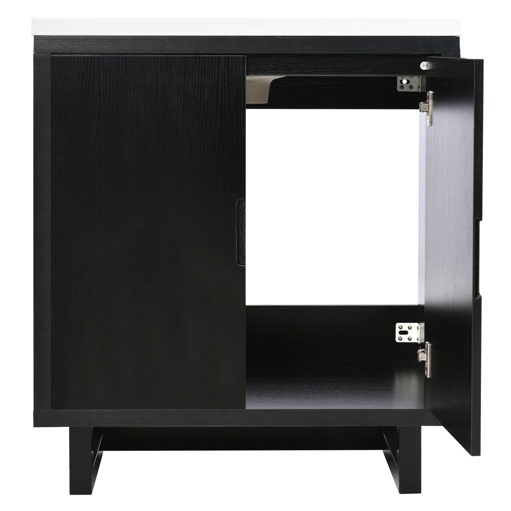 30" Bathroom Vanity Set With Sink, Combo Cabinet, Bathroom Storage Cabinet, Solid Wood Frame Black Solid Wood Mdf