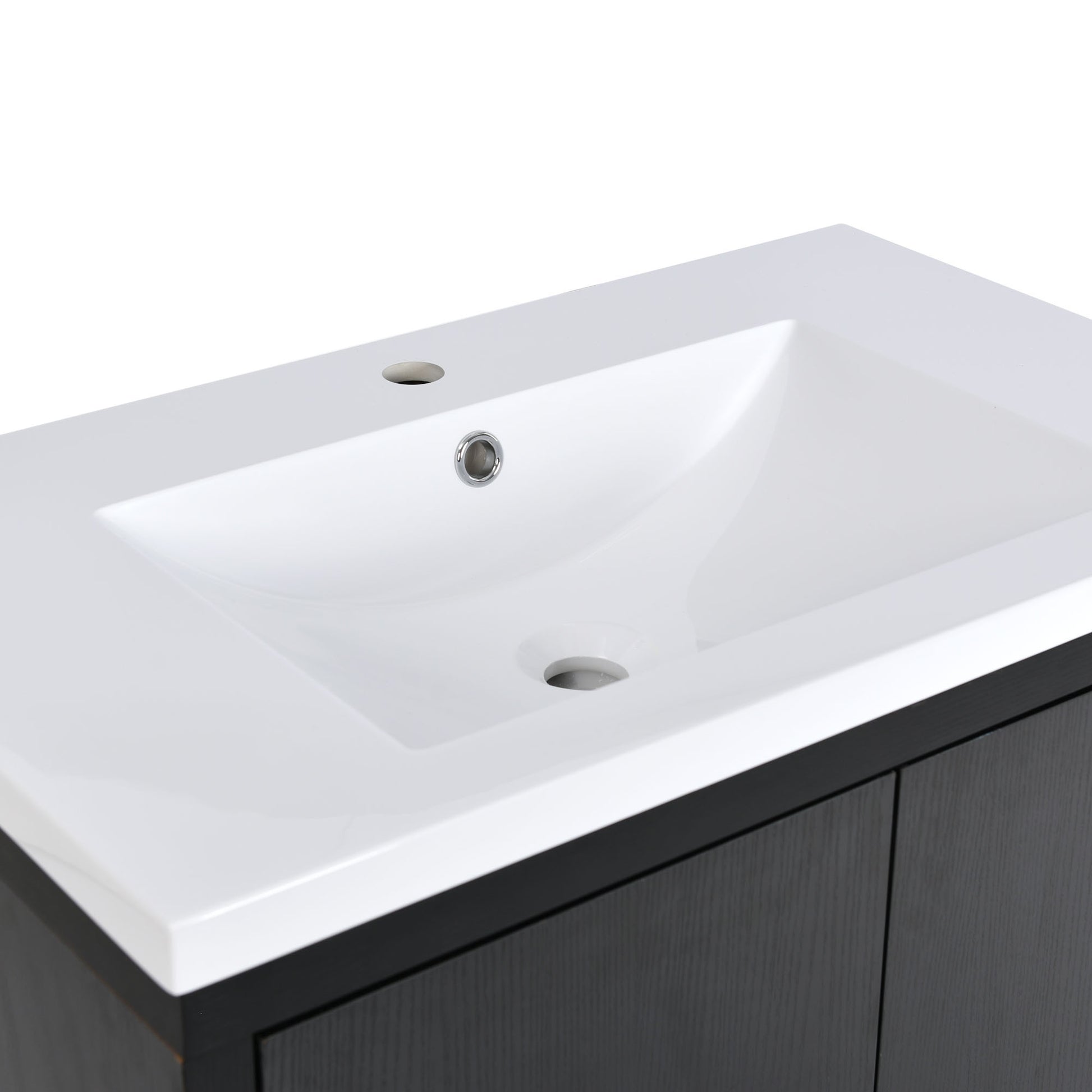 30" Bathroom Vanity Set With Sink, Combo Cabinet, Bathroom Storage Cabinet, Solid Wood Frame Black Solid Wood Mdf