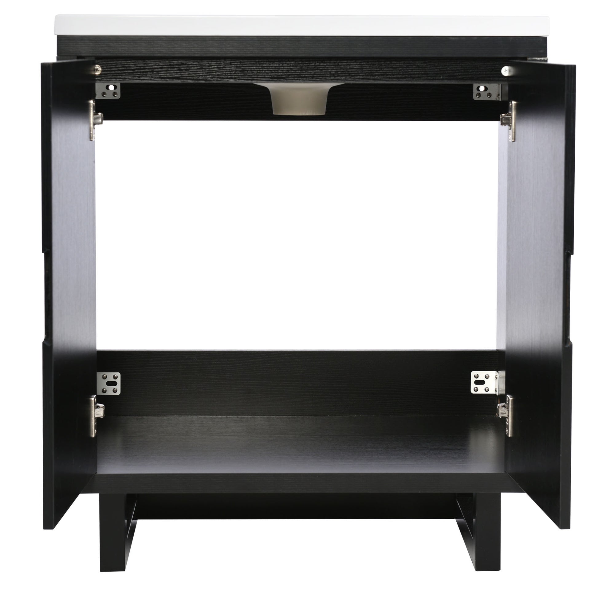 30" Bathroom Vanity Set With Sink, Combo Cabinet, Bathroom Storage Cabinet, Solid Wood Frame Black Solid Wood Mdf