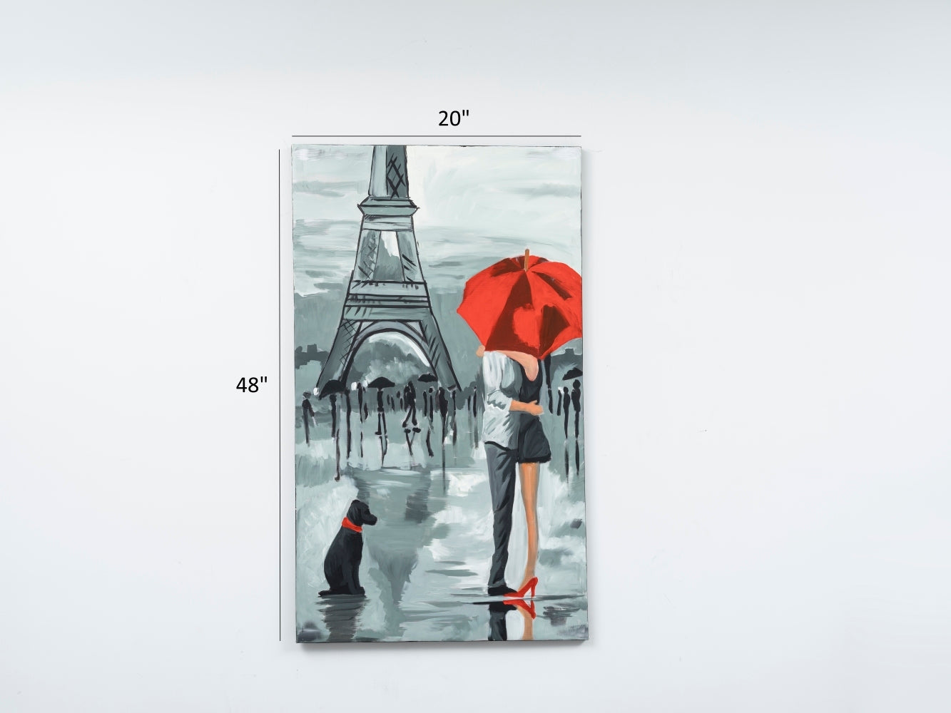 Wandela Wall Canvas Paintings 47'' X 19'' Portrait Unframed Grey Oversized 41In Hand Painted Art Fall Canvas