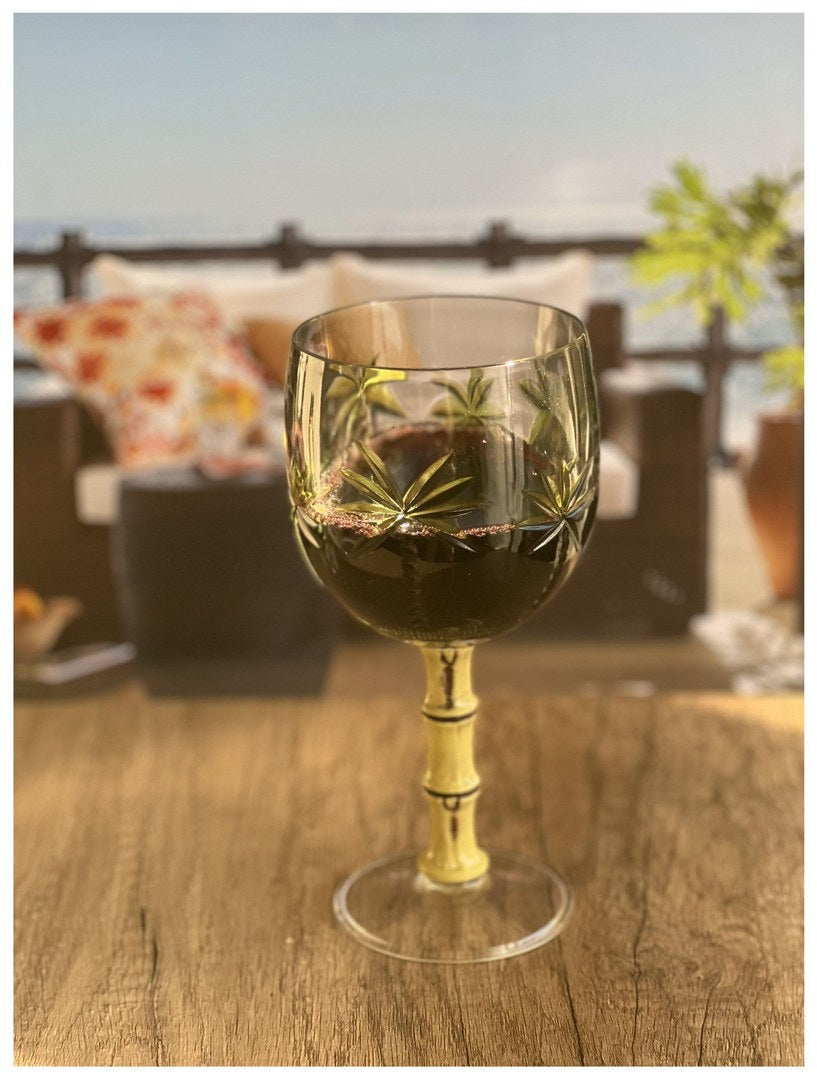 Palm Tree Plastic Wine Glasses Set Of 4 16Oz , Bpa Free Acrylic Wine Glass Set, Unbreakable Red Wine Glasses, White Wine Glasses Clear Acrylic