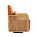 Coolmore 360 Degree Swivel Barrel Club Chair With One Pillow,Modern Comfortable Upholstered Accent Chair,Linen Accent Chair For Living Room,Bedroom Orange Linen Orange Primary Living Space Modern Foam Linen