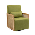 Coolmore 360 Degree Swivel Barrel Club Chair With One Pillow,Modern Comfortable Upholstered Accent Chair,Linen Accent Chair For Living Room,Bedroom Green Linen Green Primary Living Space Modern Foam Linen