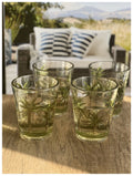 Palm Tree Design Acrylic Glasses Drinking Set Of 4 Dof 15Oz , Plastic Drinking Glasses, Bpa Free Cocktail Glasses, Drinkware Set, Plastic Water Tumblers Clear Acrylic