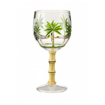 Palm Tree Plastic Wine Glasses Set Of 4 16Oz , Bpa Free Acrylic Wine Glass Set, Unbreakable Red Wine Glasses, White Wine Glasses Clear Acrylic