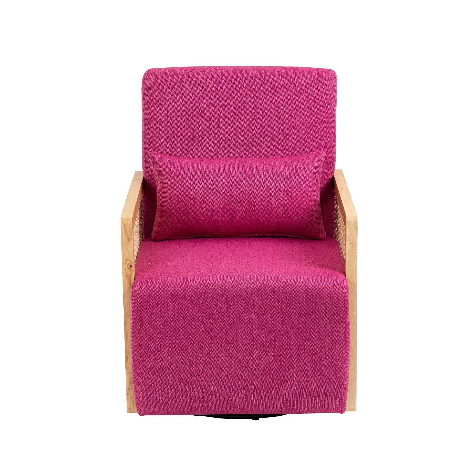 Coolmore 360 Degree Swivel Barrel Club Chair With One Pillow,Modern Comfortable Upholstered Accent Chair,Linen Accent Chair For Living Room,Bedroom Red Rose Linen Rose Red Primary Living Space Modern Foam Linen