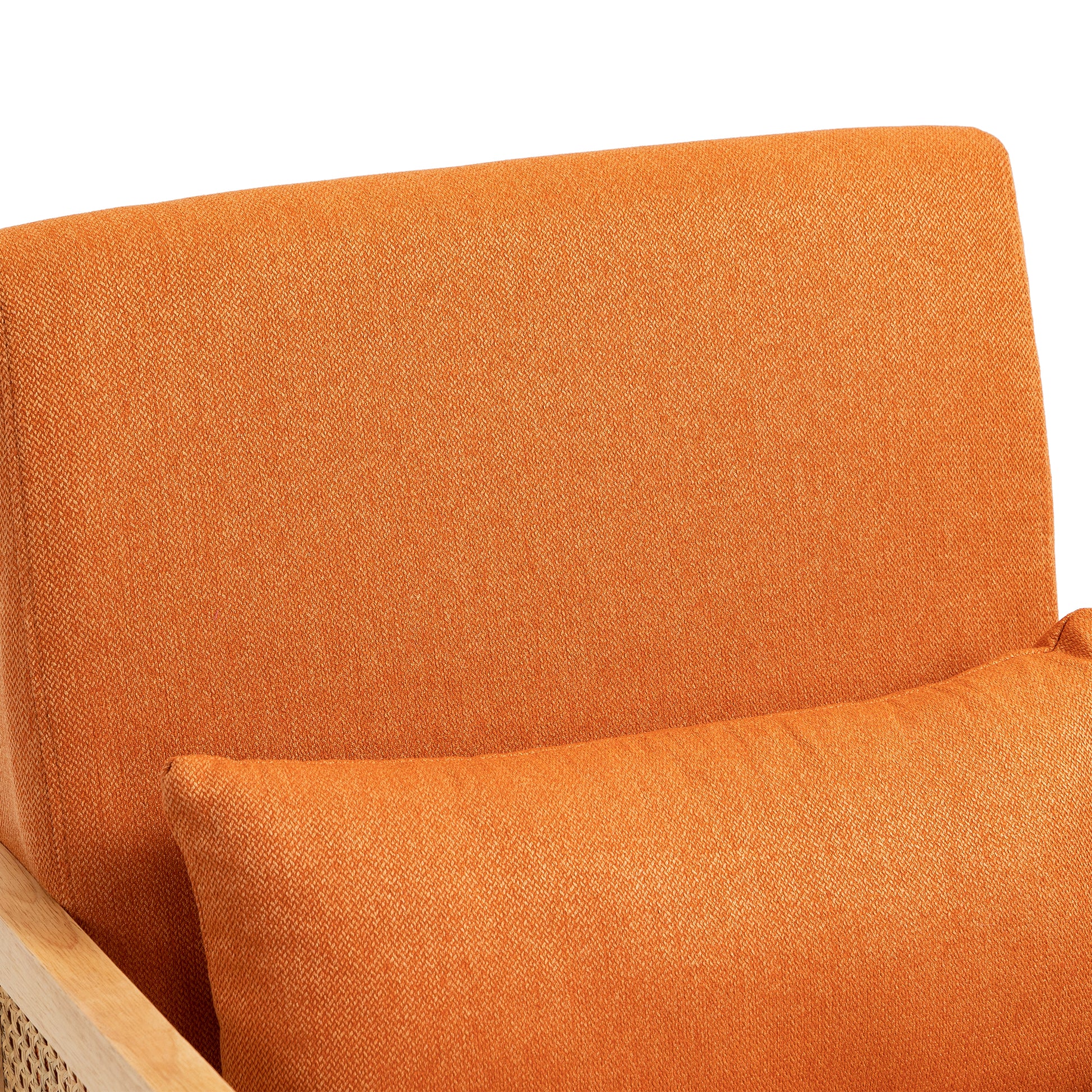 Coolmore 360 Degree Swivel Barrel Club Chair With One Pillow,Modern Comfortable Upholstered Accent Chair,Linen Accent Chair For Living Room,Bedroom Orange Linen Orange Primary Living Space Modern Foam Linen