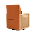 Coolmore 360 Degree Swivel Barrel Club Chair With One Pillow,Modern Comfortable Upholstered Accent Chair,Linen Accent Chair For Living Room,Bedroom Orange Linen Orange Primary Living Space Modern Foam Linen