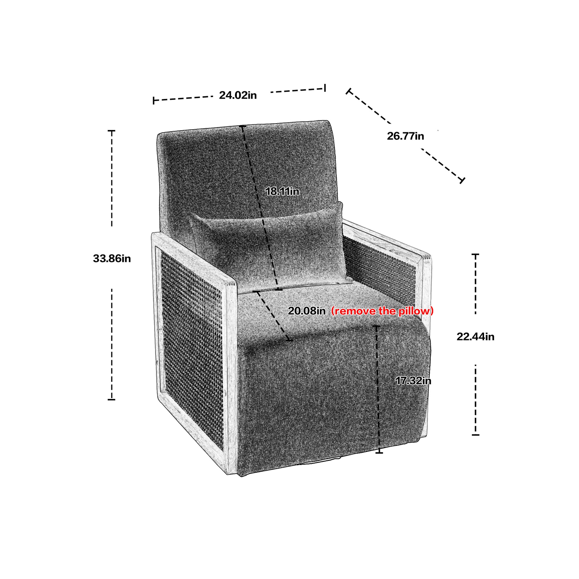 Coolmore 360 Degree Swivel Barrel Club Chair With One Pillow,Modern Comfortable Upholstered Accent Chair,Linen Accent Chair For Living Room,Bedroom Grey Linen Grey Primary Living Space Modern Foam Linen