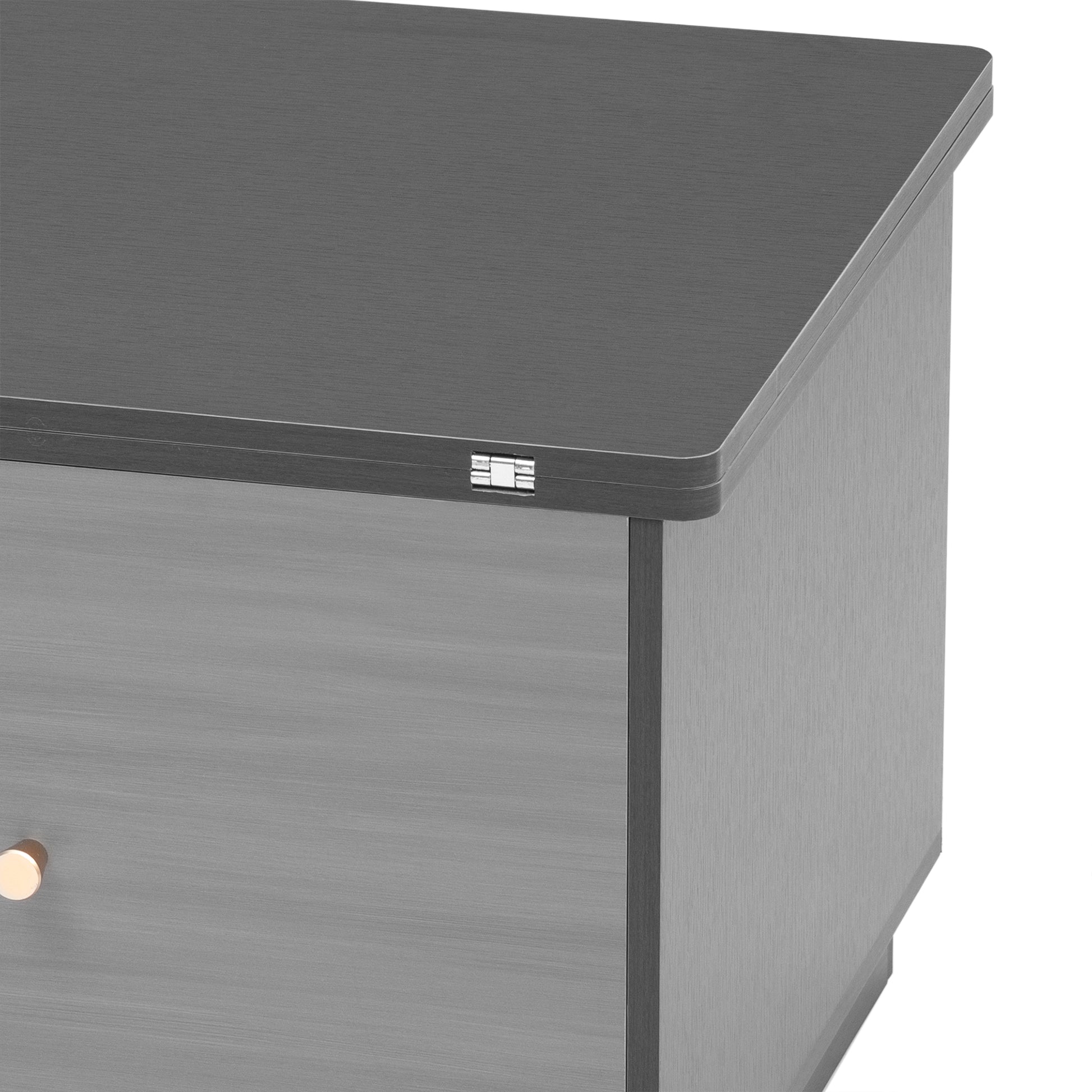 Modern Gray Multi Functional Rectangle Lift Top Coffee Table Extendable With Storage Dark Gray Mdf
