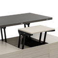 5 Pieces Lift Top Coffee Table Set With Storage Convertible Dining Table With Ottomans Dark Gray Fabric Mdf