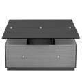 Modern Gray Multi Functional Rectangle Lift Top Coffee Table Extendable With Storage Dark Gray Mdf