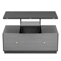 Modern Gray Multi Functional Rectangle Lift Top Coffee Table Extendable With Storage Dark Gray Mdf