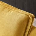 Multipurpose Linen Fabric Ottoman Lazy Sofa Pulling Out Sofa Bed Yellow Yellow Foam Fabric