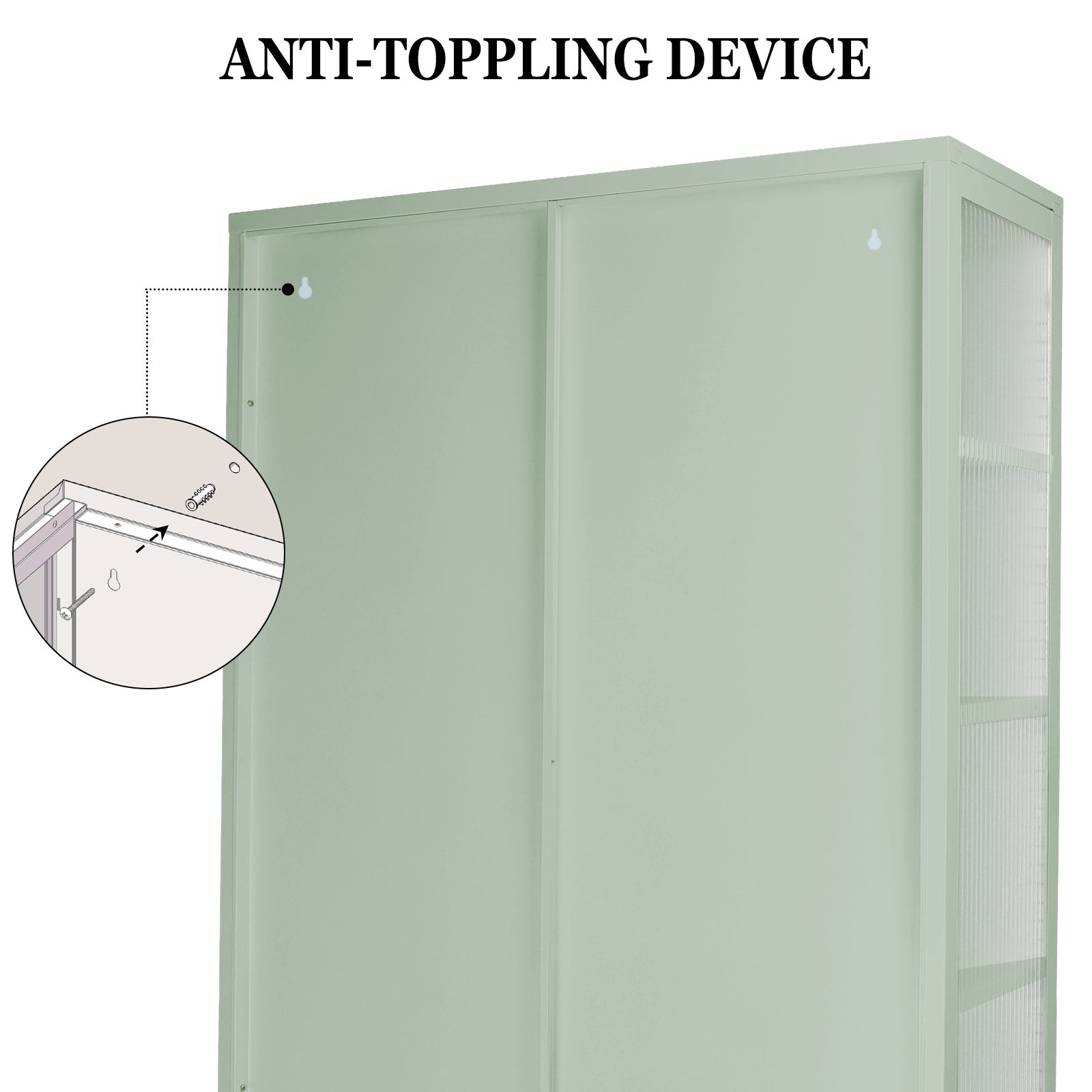 Double Glass Door Storage Cabinet With Adjustable Shelves And Feet Cold Rolled Steel Sideboard Furniture For Living Room Kitchen Mint Green Mint Green Tempered Glass