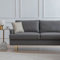 L Shaped Corner Sectional Technical Leather Sofa With Pillows,Dark Grey,89.8*89.8'' Dark Grey Foam 4 Seat