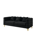 3 Seater 2 Seater Combination Sofa.Black Teddy Black Primary Living Space American Design Foam Fabric