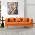 81 Inch Oversized 3 Seater Sectional Sofa, Living Room Comfort Fabric Sectional Sofa Deep Seating Sectional Sofa, Soft Sitting With 3 Pillows For Living Room,Bedroom,Office.,Orange Teddy W834S00034 Orange Primary Living Space American Design Foam Fabric