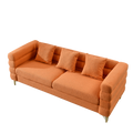 81 Inch Oversized 3 Seater Sectional Sofa, Living Room Comfort Fabric Sectional Sofa Deep Seating Sectional Sofa, Soft Sitting With 3 Pillows For Living Room,Bedroom,Office.,Orange Teddy W834S00034 Orange Primary Living Space American Design Foam Fabric
