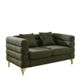 60Inch Oversized 2 Seater Sectional Sofa, Living Room Comfort Fabric Sectional Sofa Deep Seating Sectional Sofa, Soft Sitting With 2 Pillows For Living Room, Bedroom, Office, Green Teddy W834S00032 Green Primary Living Space American Design Foam Fabric 2