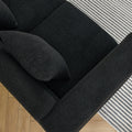 60Inch Oversized 2 Seater Sectional Sofa, Living Room Comfort Fabric Sectional Sofa Deep Seating Sectional Sofa, Soft Sitting With 2 Pillows For Living Room, Bedroom, Office, Black Teddy W834S00030 Black Primary Living Space American Design Foam Fabric 2