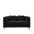 3 Seater 3 Seater Combination Sofa.Black Teddy Black Primary Living Space American Design Foam Fabric