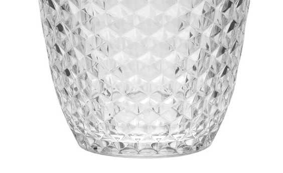 Diamond Cut Acrylic Glasses Drinking Set Of 4 12Oz , Plastic Drinking Glasses, Bpa Free Cocktail Glasses, Drinkware Set, Drinking Water Glasses Clear Acrylic