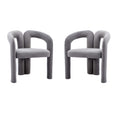 Coolmore Contemporary Designed Velvet Fabric Upholstered Accent Dining Chair Barrel Side Chairs Kitchen Armchair For Living Room Set Of 2 Gray Velvet Gray Foam Velvet