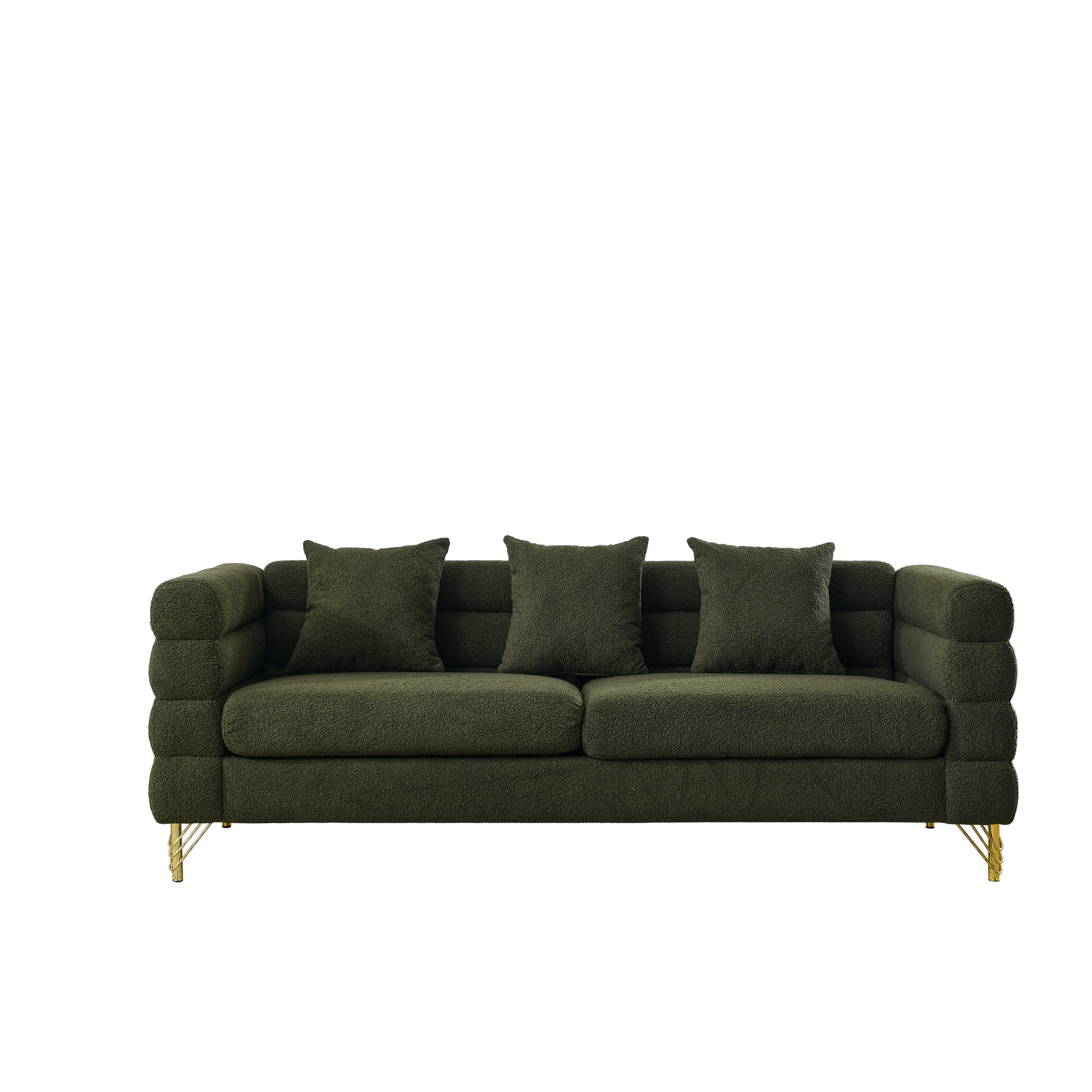 3 Seater 3 Seater Combination Sofa.Green Teddy Green Primary Living Space American Design Foam Fabric