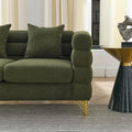 60Inch Oversized 2 Seater Sectional Sofa, Living Room Comfort Fabric Sectional Sofa Deep Seating Sectional Sofa, Soft Sitting With 2 Pillows For Living Room, Bedroom, Office, Green Teddy W834S00032 Green Primary Living Space American Design Foam Fabric 2
