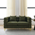 60Inch Oversized 2 Seater Sectional Sofa, Living Room Comfort Fabric Sectional Sofa Deep Seating Sectional Sofa, Soft Sitting With 2 Pillows For Living Room, Bedroom, Office, Green Teddy W834S00032 Green Primary Living Space American Design Foam Fabric 2
