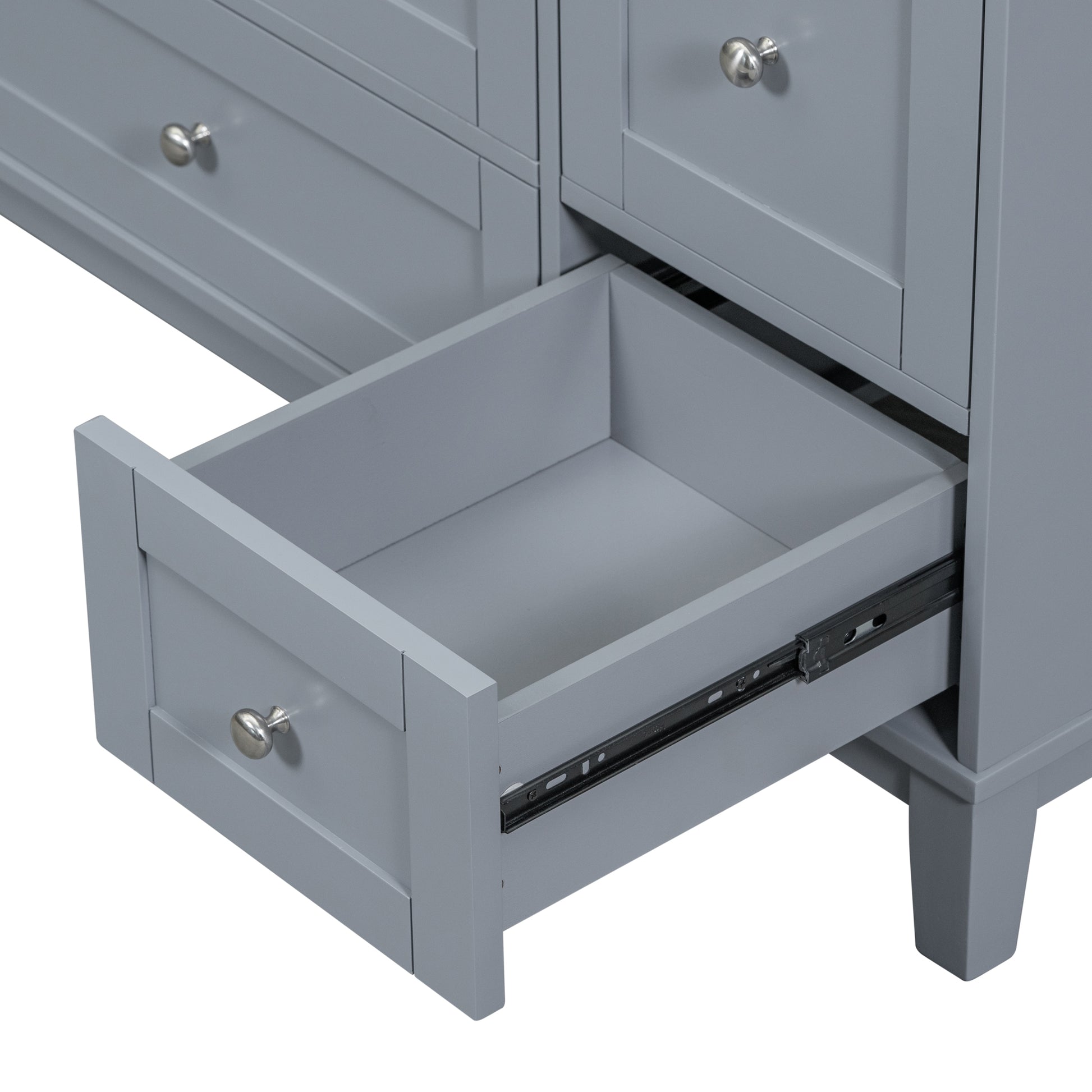 Cabinet Only 36" Bathroom Vanity Grey Blue Sink Not Included Grey Blue Solid Wood Mdf