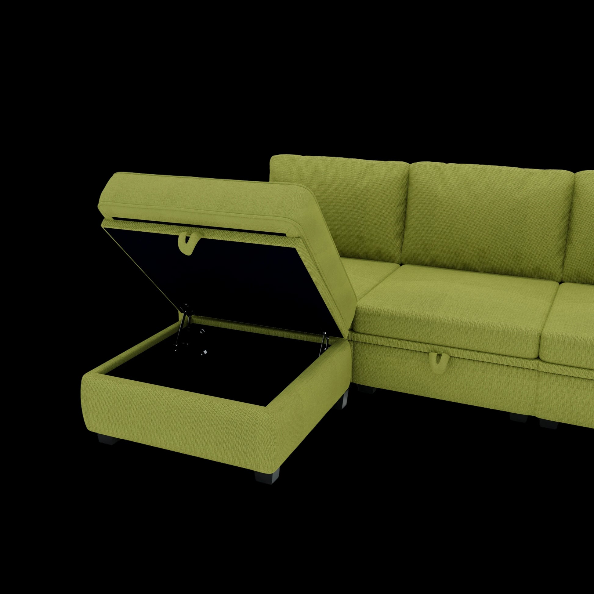 United We Win Modular Sectional Sofa U Shaped Modular Couch With Reversible Chaise Modular Sofa Sectional Couch With Storage Seats Olive Linen