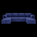 United We Win Modular Sectional Sofa U Shaped Modular Couch With Reversible Chaise Modular Sofa Sectional Couch With Storage Seats Navy Linen