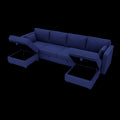 United We Win Modular Sectional Sofa U Shaped Modular Couch With Reversible Chaise Modular Sofa Sectional Couch With Storage Seats Navy Linen